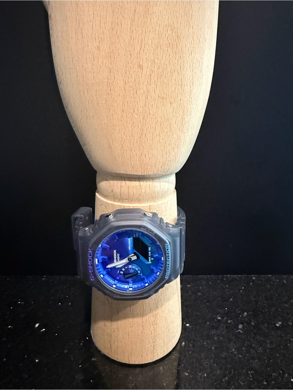 G-Shock Blue Dial Translucent Gray Resin Watch